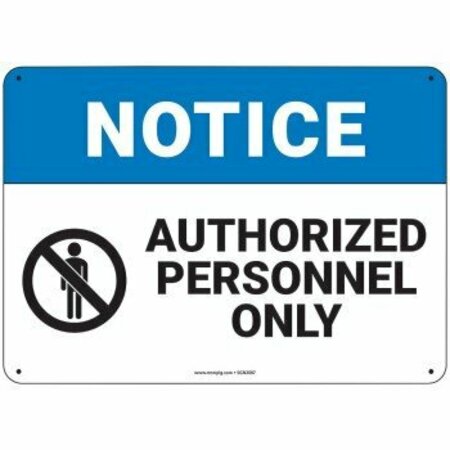 PIG PIG Authorized Personnel Only Sign 14" x 10" Plastic 14" L x 10" H SGN2007-10X14-PLS